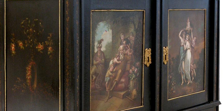 Restaurierung Braunschweiger Lackschrank von Georg Heinrich Stobwasser